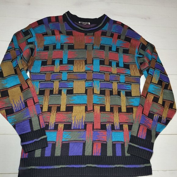 Tricots St Raphael Other - Vintage Tricots St. Raphael Sweater Thick Cozy Cotton Colorful 90's Grandpacore
